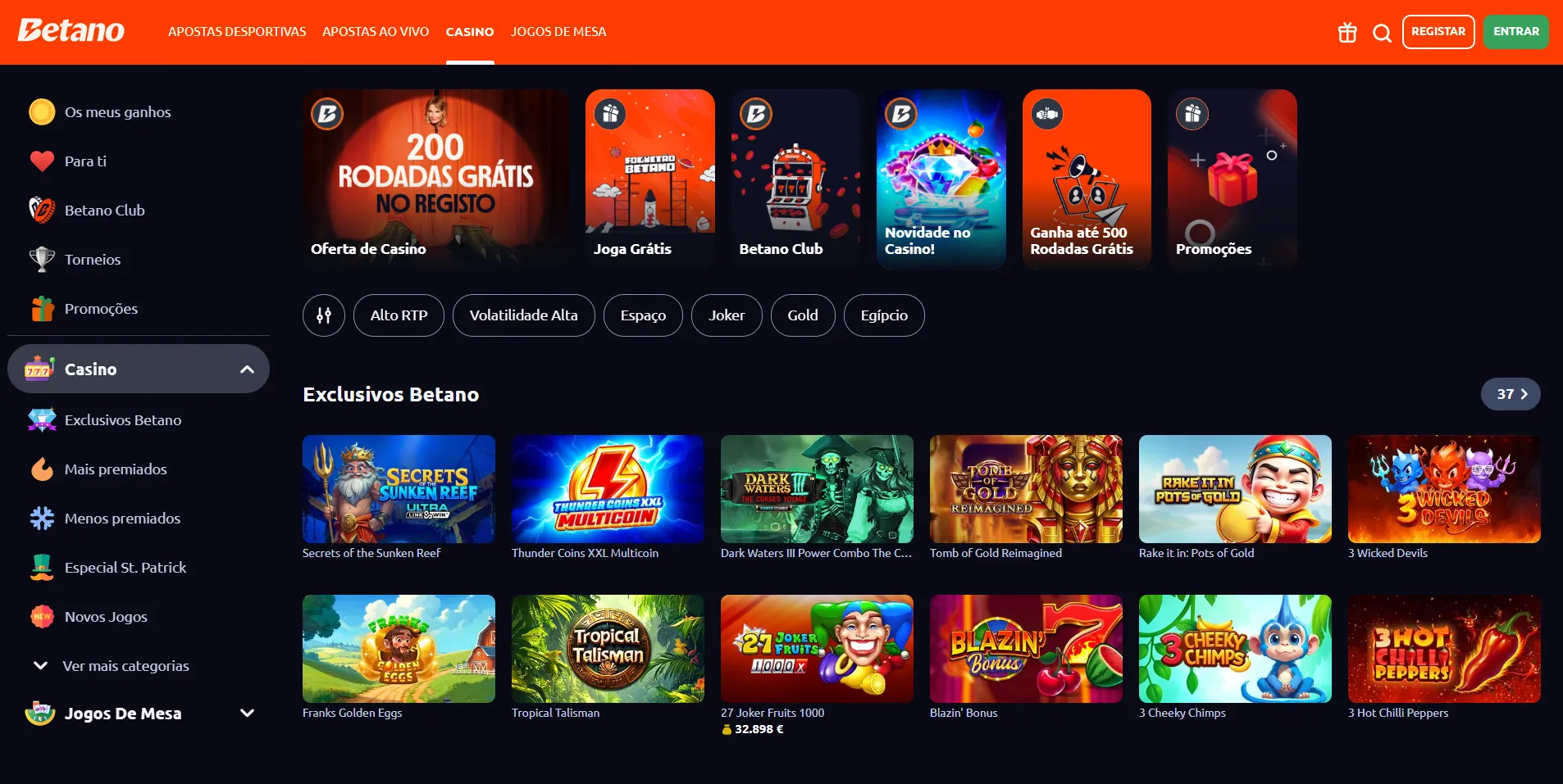 Condições bónus casino registo PT